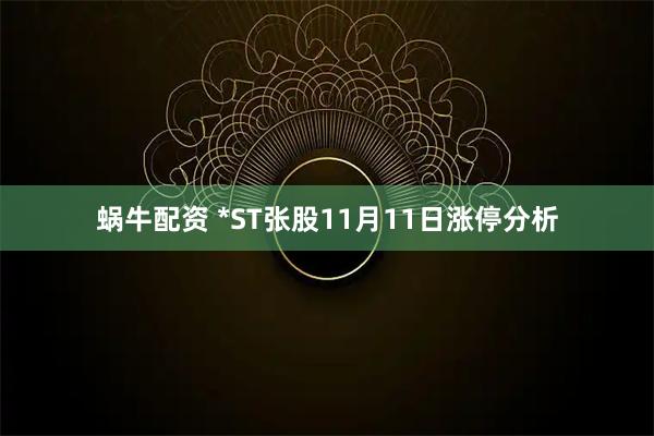 蜗牛配资 *ST张股11月11日涨停分析
