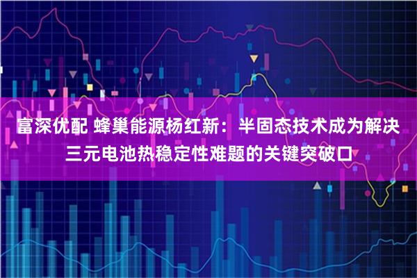 富深优配 蜂巢能源杨红新：半固态技术成为解决三元电池热稳定性难题的关键突破口